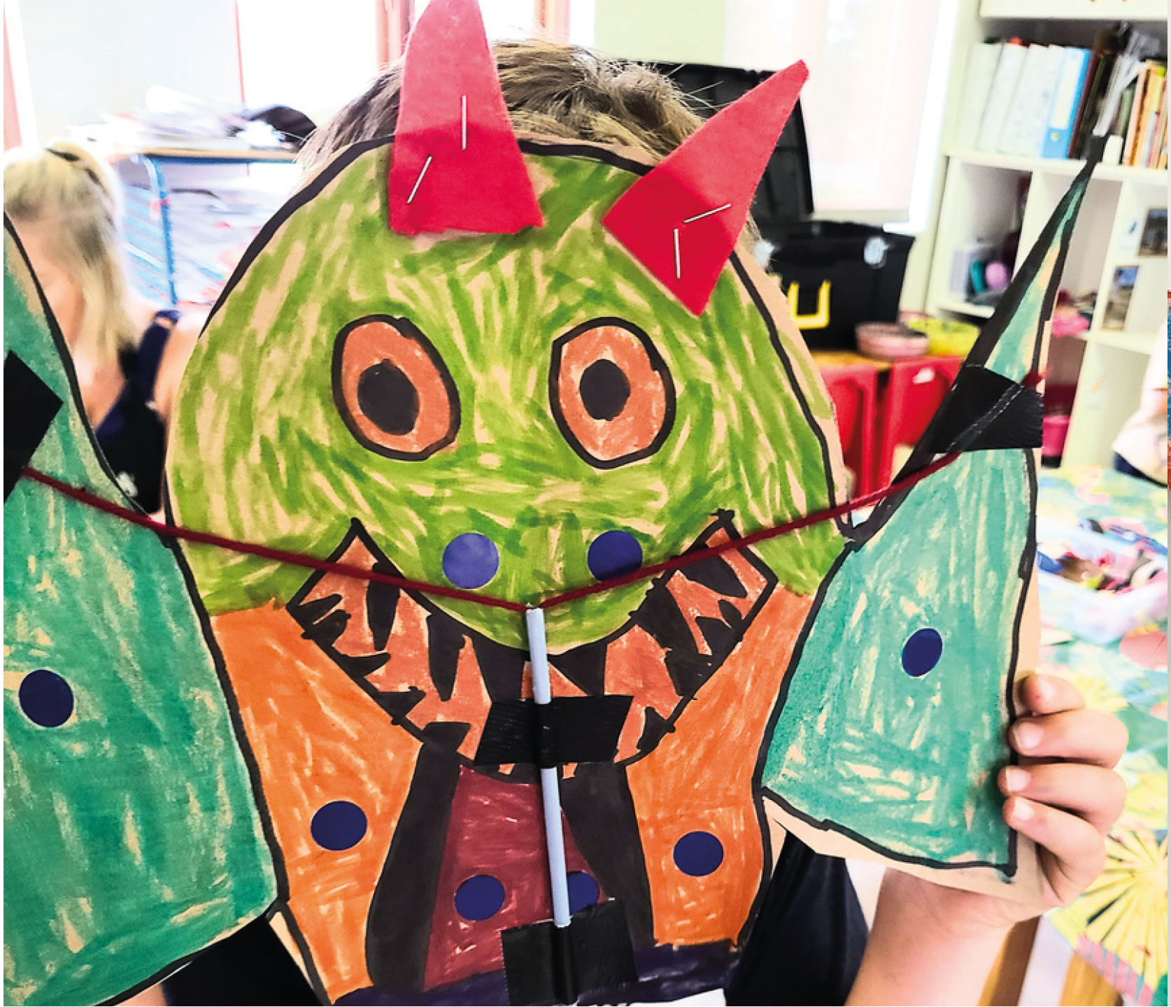 Child working with textiles